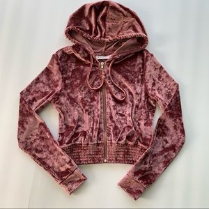 Cute Velvet cropped hoodie